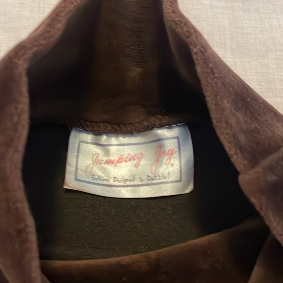 Jumping Joy Vintage Brown Velour Thong Bodysuit - Picture 3 of 5